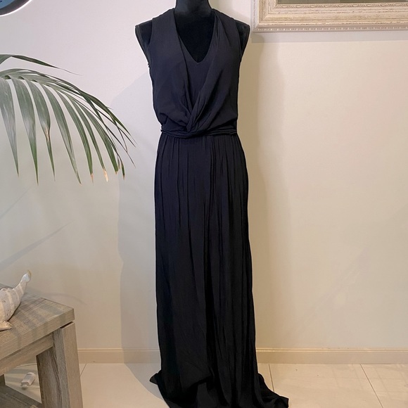 Sheike Dresses & Skirts - SHEIKE Maxi Long Dress Black Bohemian Viscose Front Top Wrap Detail Cocktail 10